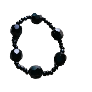 Pulseira elástica de missangas preta